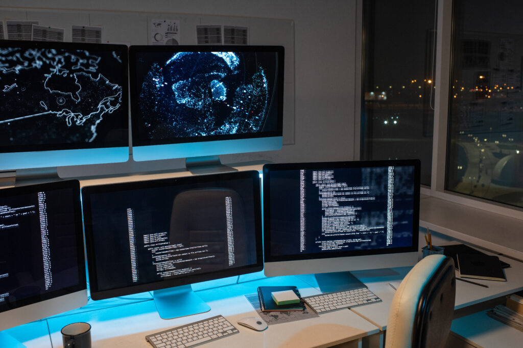 cybersecurity desktop workspace